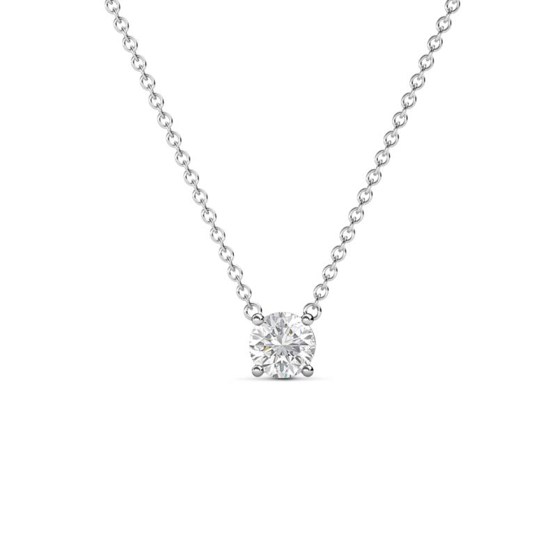 Juliana 4.50 mm Round White Sapphire Solitaire Pendant Necklace 