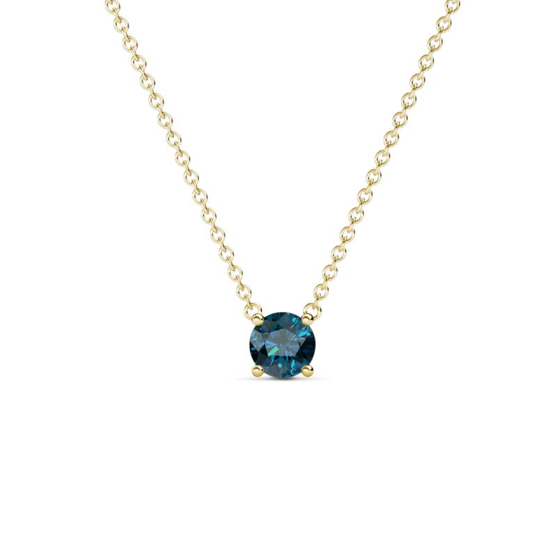 Juliana 4.50 mm Round Blue Diamond Solitaire Pendant Necklace 