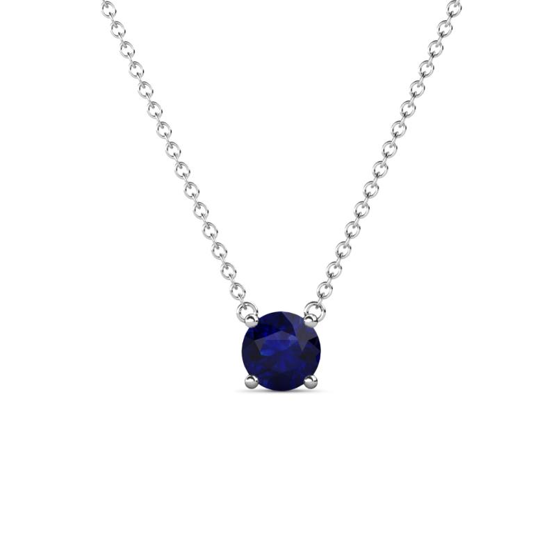 Juliana Round Blue Sapphire Solitaire Pendant Necklace ct Round Blue Sapphire Womens Solitaire Pendant Necklace K White GoldIncluded Inches K White Gold Chain