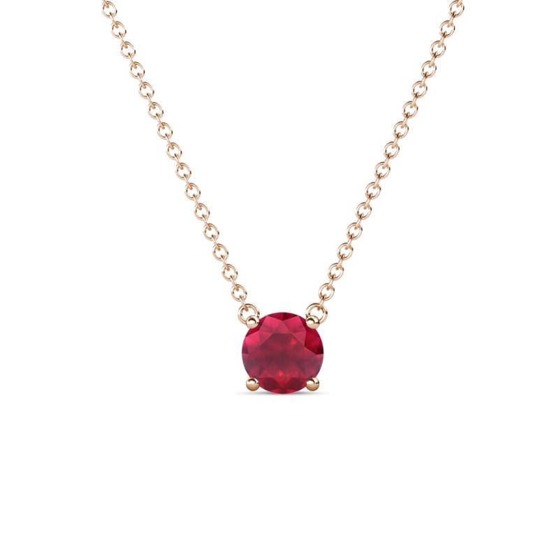 Juliana 5.00 mm Round Ruby Solitaire Pendant Necklace 