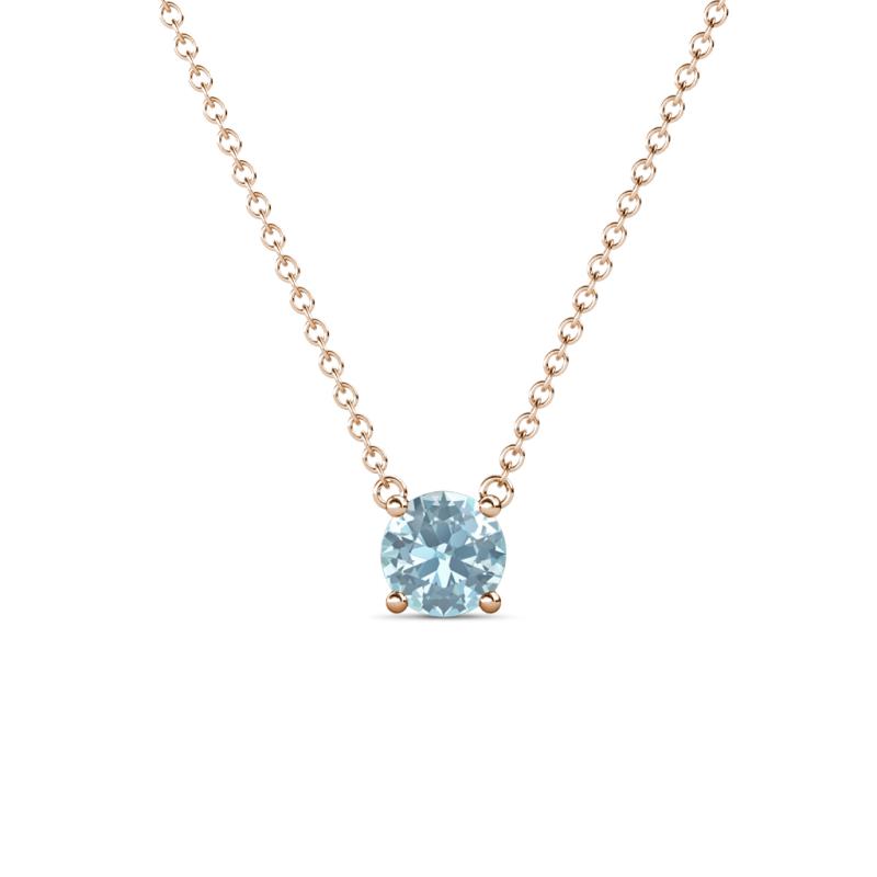 Juliana 5.00 mm Round Aquamarine Solitaire Pendant Necklace 