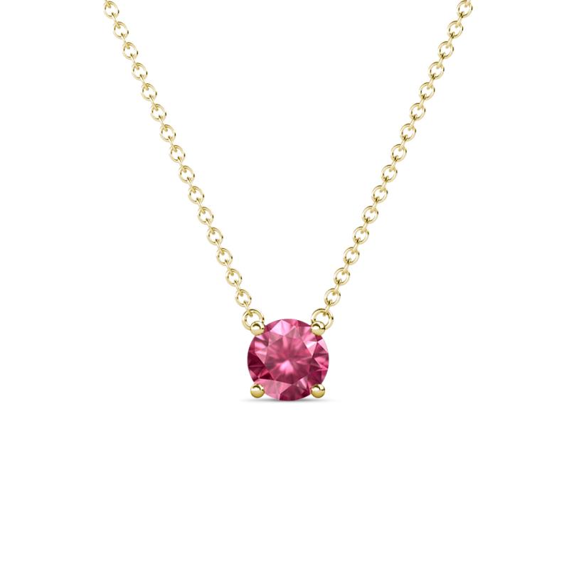 Juliana 5.00 mm Round Pink Tourmaline Solitaire Pendant Necklace 