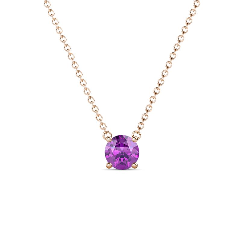 Juliana 5.00 mm Round Amethyst Solitaire Pendant Necklace 