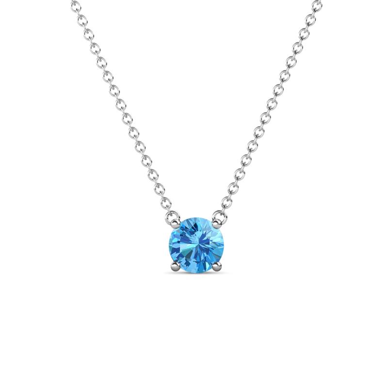 Juliana 5.00 mm Round Blue Topaz Solitaire Pendant Necklace 