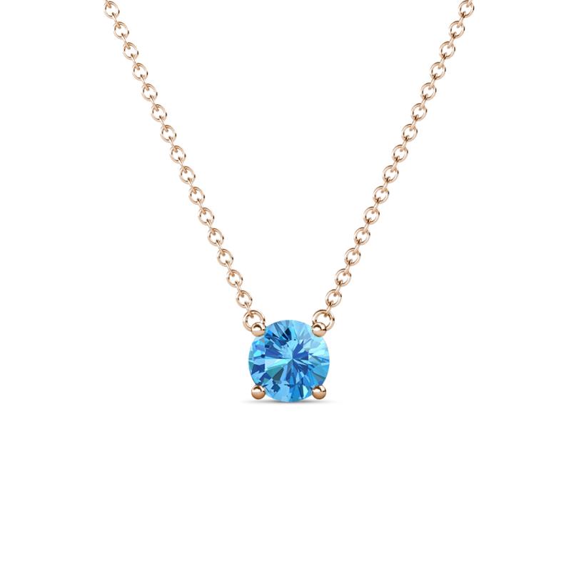 Juliana 5.00 mm Round Blue Topaz Solitaire Pendant Necklace 