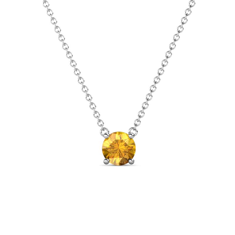 Juliana 5.00 mm Round Citrine Solitaire Pendant Necklace 