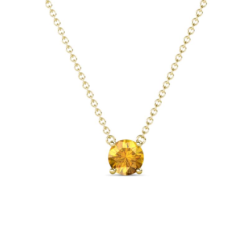 Juliana 5.00 mm Round Citrine Solitaire Pendant Necklace 