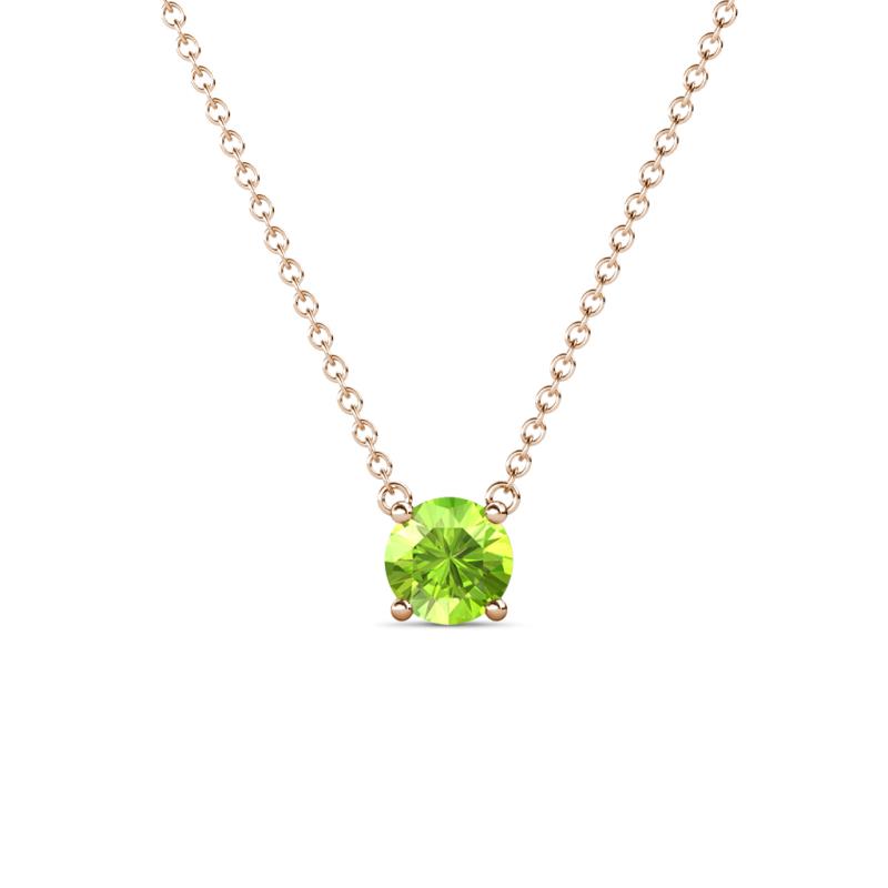 Juliana 5.00 mm Round Peridot Solitaire Pendant Necklace 