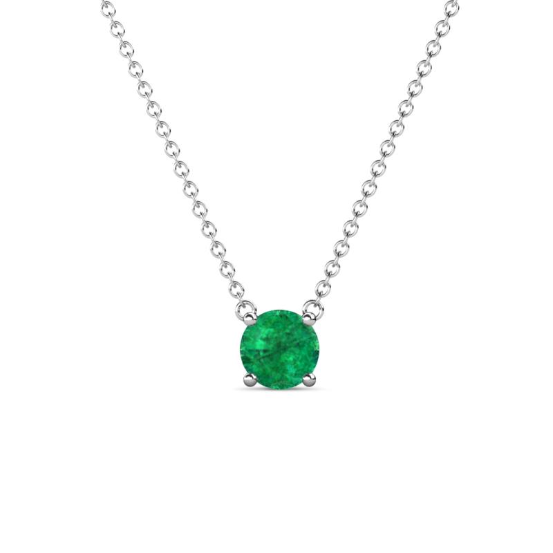Juliana 5.00 mm Round Emerald Solitaire Pendant Necklace 