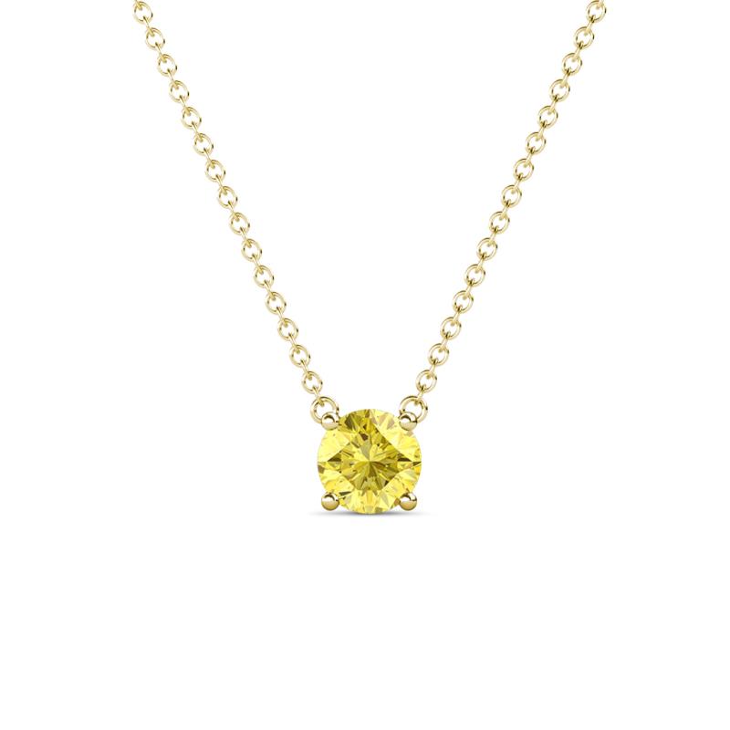 Juliana 5.00 mm Round Lab Created Yellow Sapphire Solitaire Pendant Necklace 