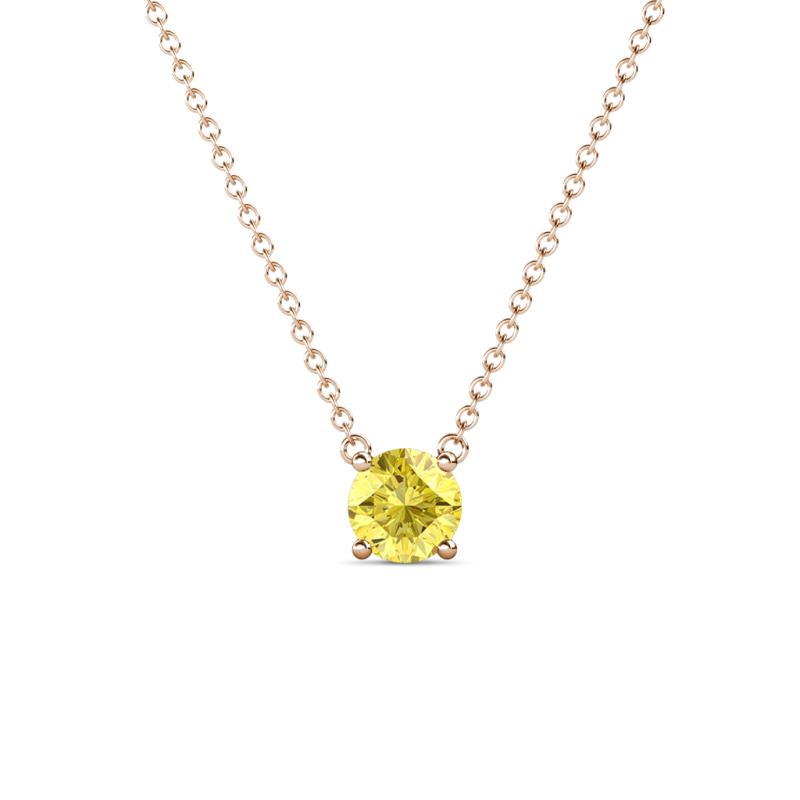 Juliana 5.00 mm Round Lab Created Yellow Sapphire Solitaire Pendant Necklace 