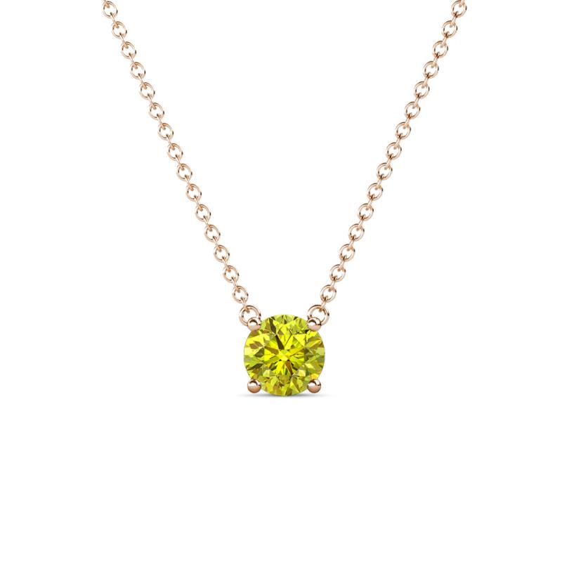 Juliana 5.00 mm Round Yellow Diamond Solitaire Pendant Necklace 