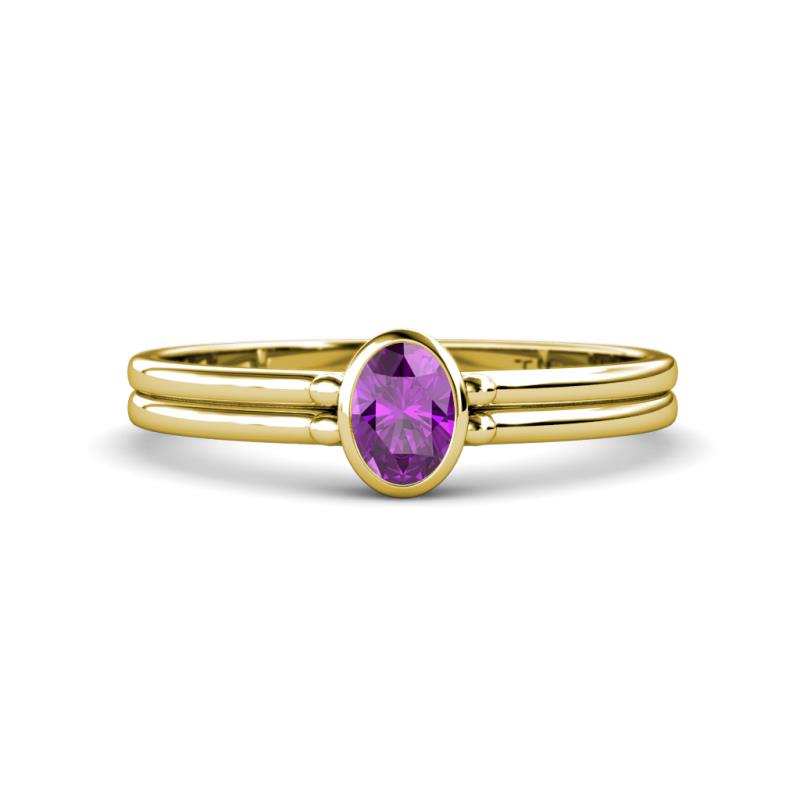 Diana Desire Oval Cut Amethyst Solitaire Engagement Ring 