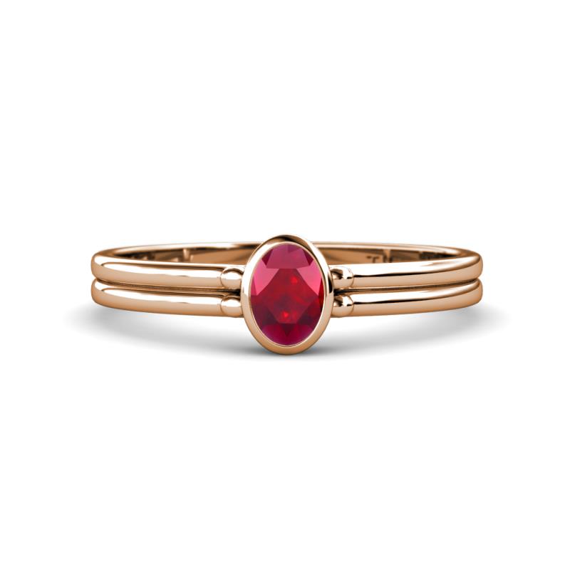 Diana Desire Oval Cut Ruby Solitaire Engagement Ring 