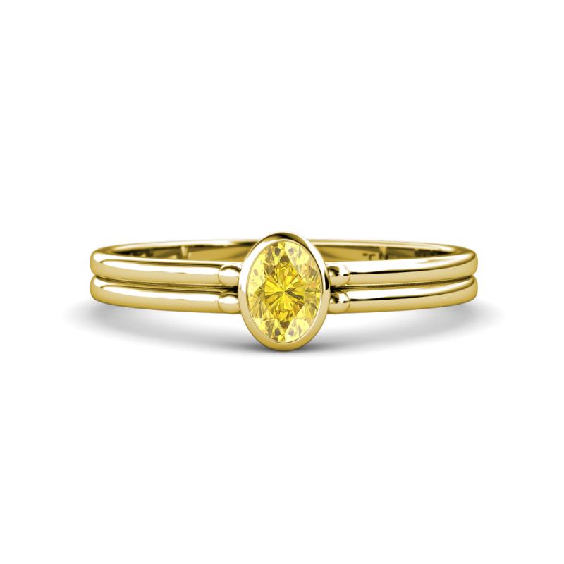 Diana Desire Oval Cut Yellow Sapphire Solitaire Engagement Ring 