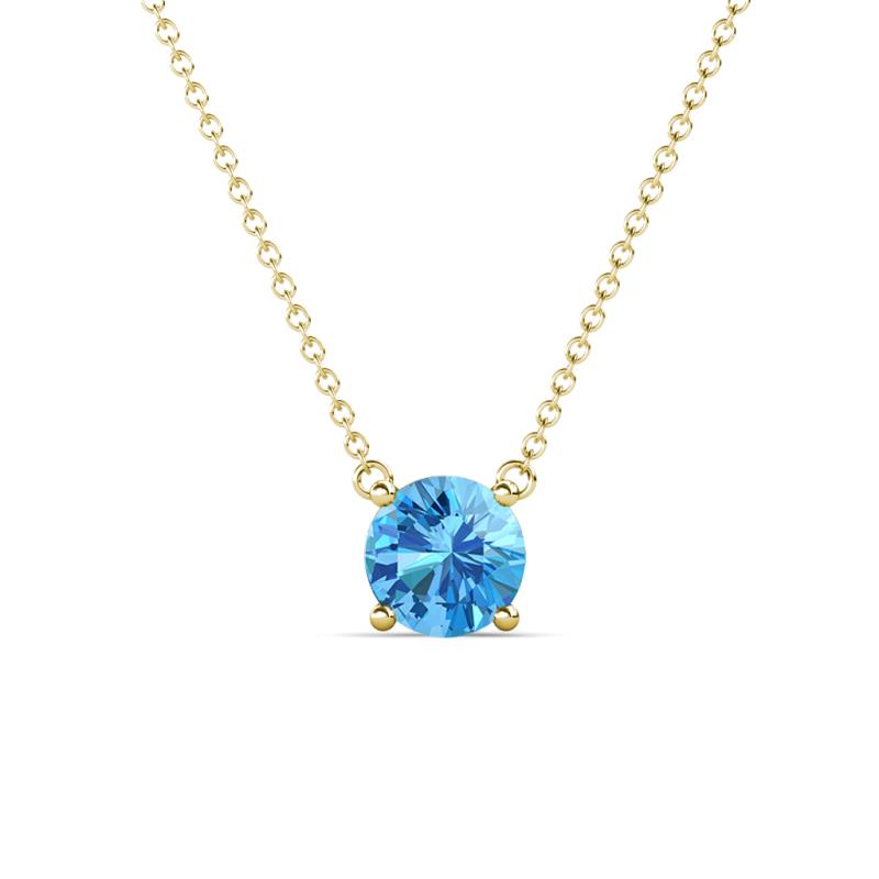 Juliana 6.50 mm Round Blue Topaz Solitaire Pendant Necklace 
