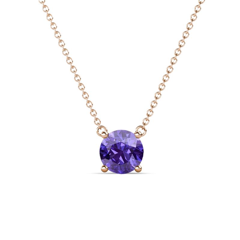 Juliana 6.50 mm Round Iolite Solitaire Pendant Necklace 