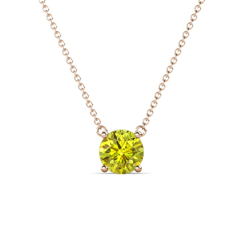 Juliana 6.50 mm Round Yellow Diamond Solitaire Pendant Necklace 