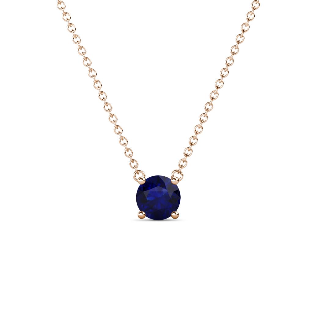 Juliana 5.40 mm Round Blue Sapphire Solitaire Pendant Necklace 