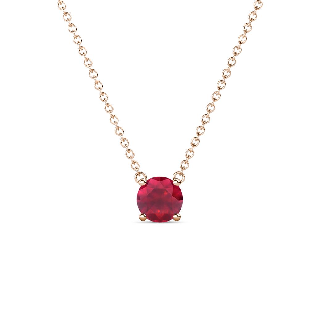 Juliana 5.40 mm Round Ruby Solitaire Pendant Necklace 
