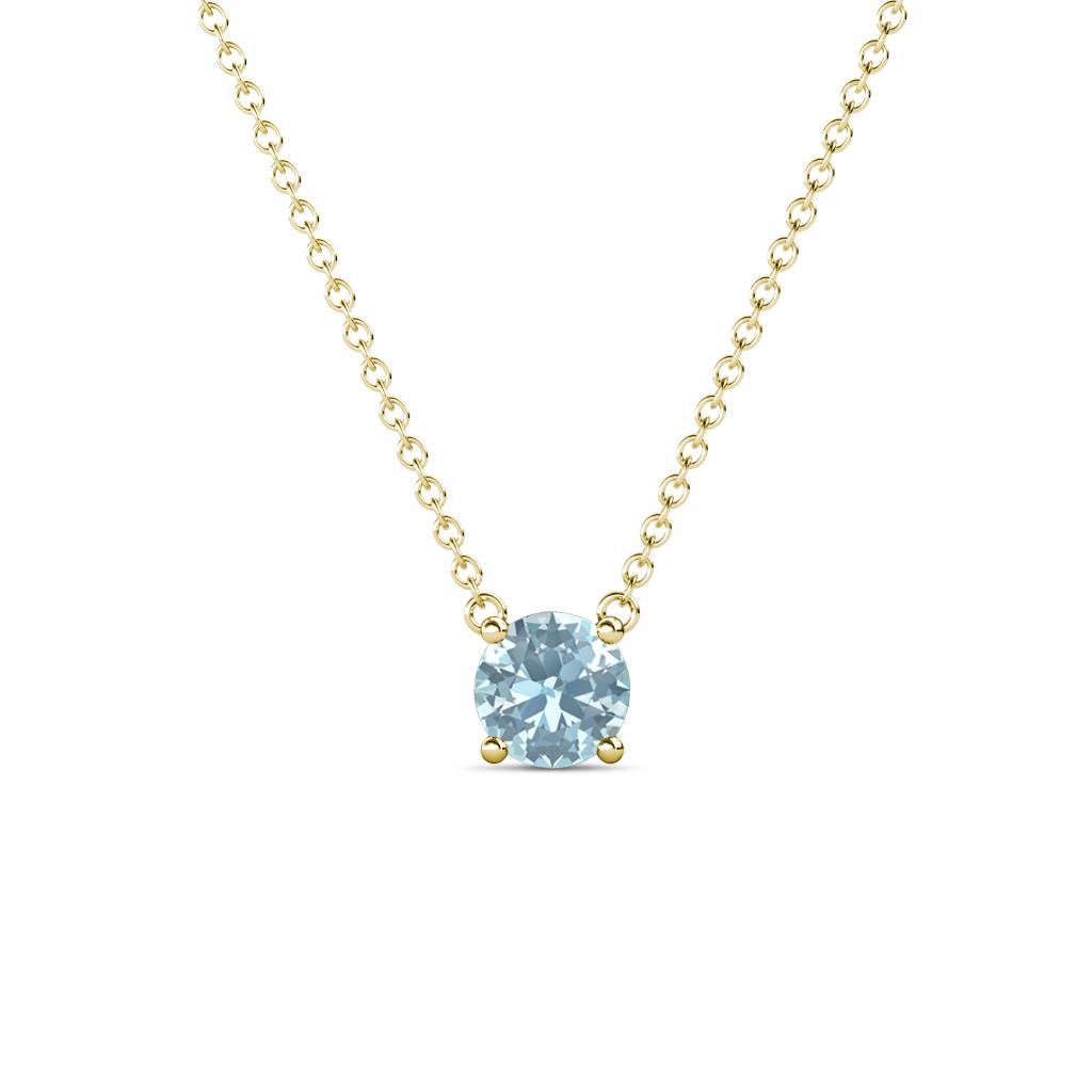 Juliana 5.40 mm Round Aquamarine Solitaire Pendant Necklace 