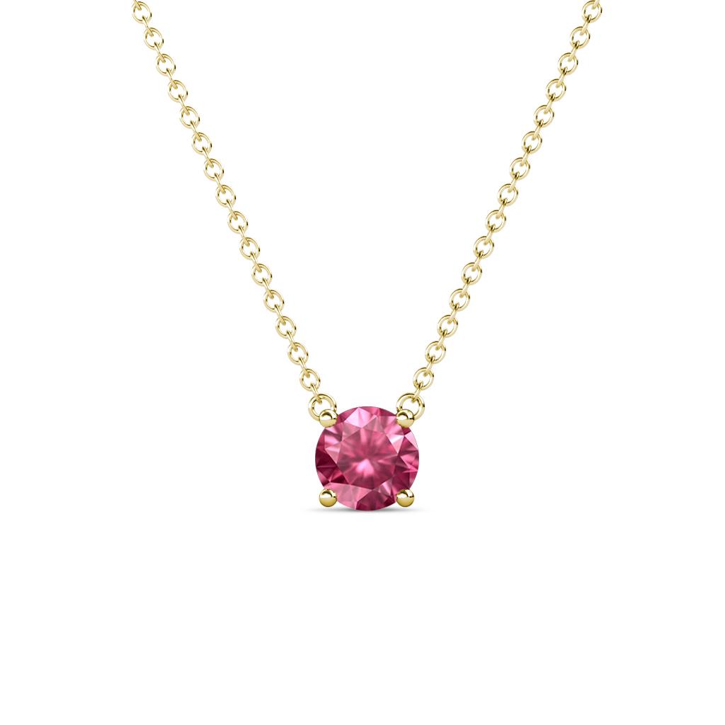 Juliana 5.40 mm Round Pink Tourmaline Solitaire Pendant Necklace 