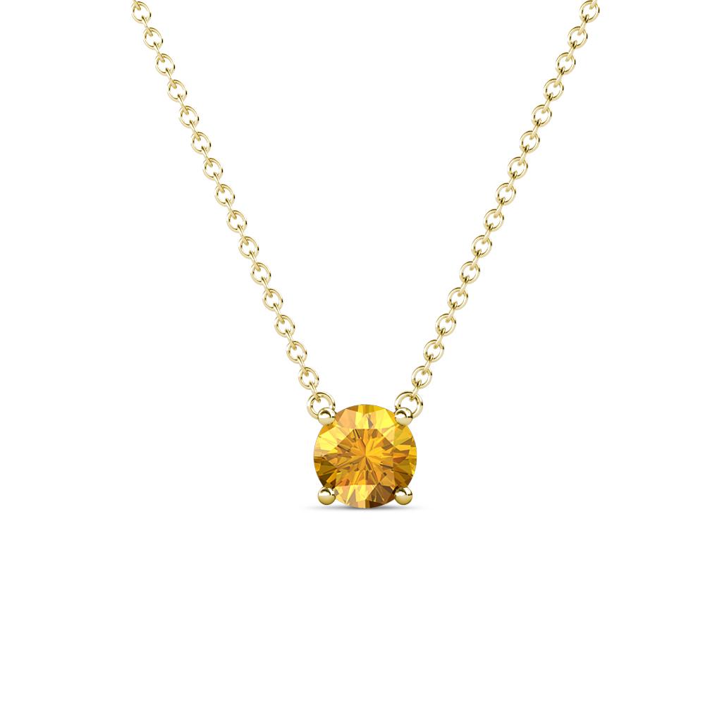 Juliana 5.40 mm Round Citrine Solitaire Pendant Necklace 