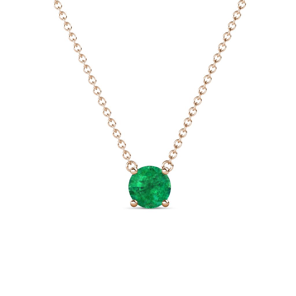 Juliana 5.40 mm Round Emerald Solitaire Pendant Necklace 