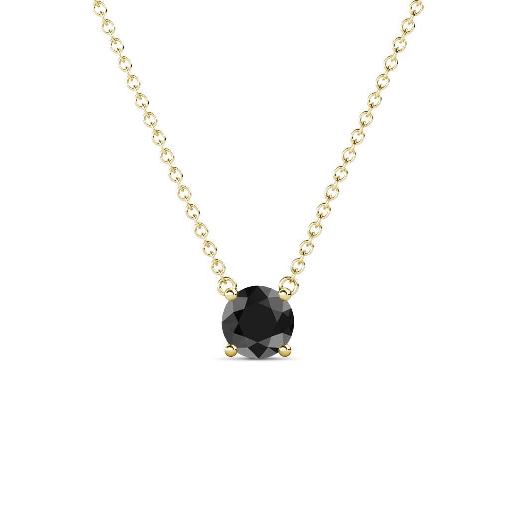 Juliana 5.40 mm Round Black Diamond Solitaire Pendant Necklace 