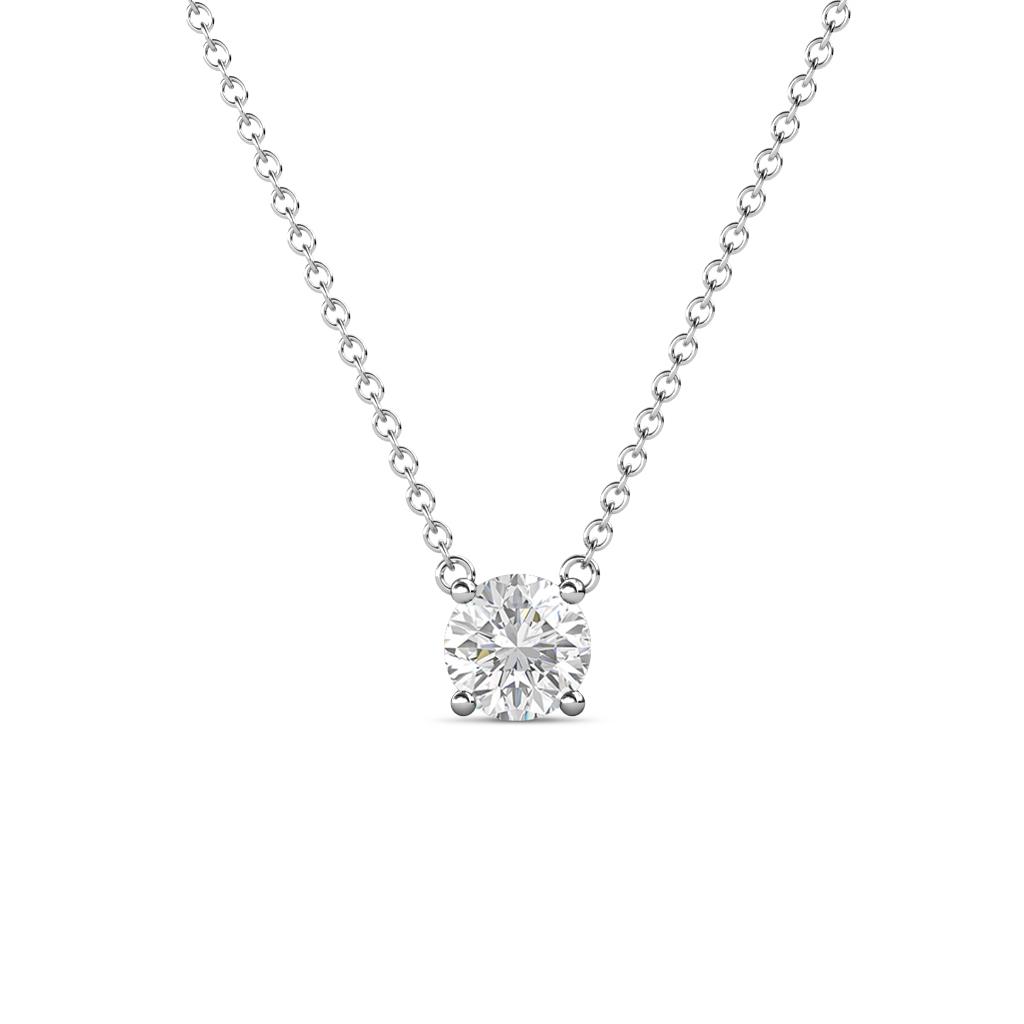 Juliana 5.40 mm Round White Sapphire Solitaire Pendant Necklace 