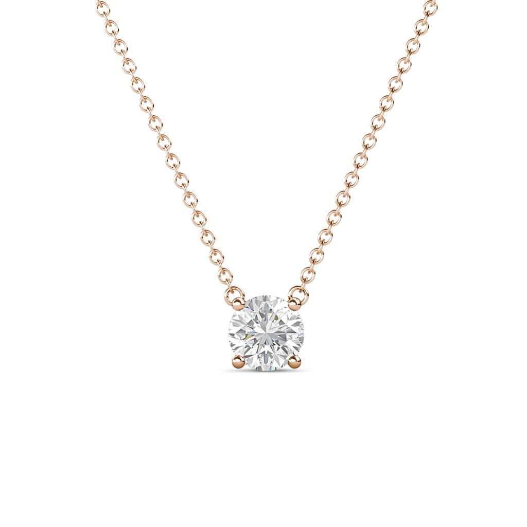 Juliana 5.40 mm Round White Sapphire Solitaire Pendant Necklace 