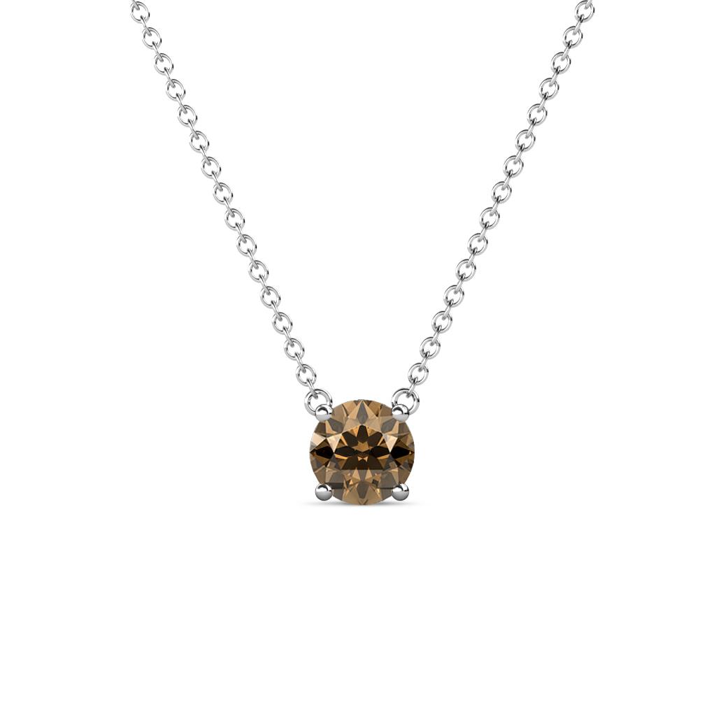 Juliana 5.40 mm Round Smoky Quartz Solitaire Pendant Necklace 