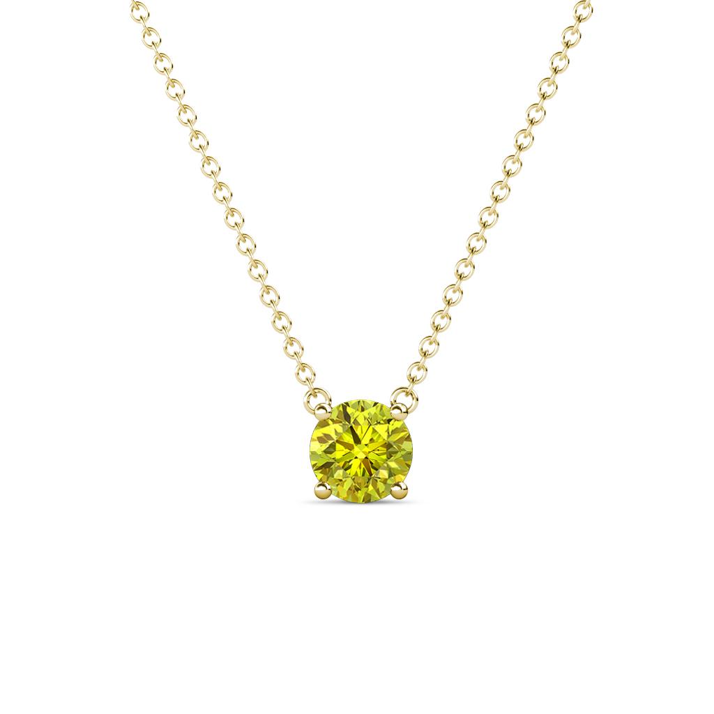 Juliana 5.40 mm Round Yellow Diamond Solitaire Pendant Necklace 