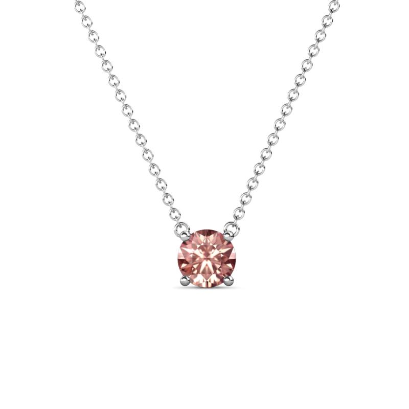 Juliana 5.00 mm Round Morganite Solitaire Pendant Necklace 