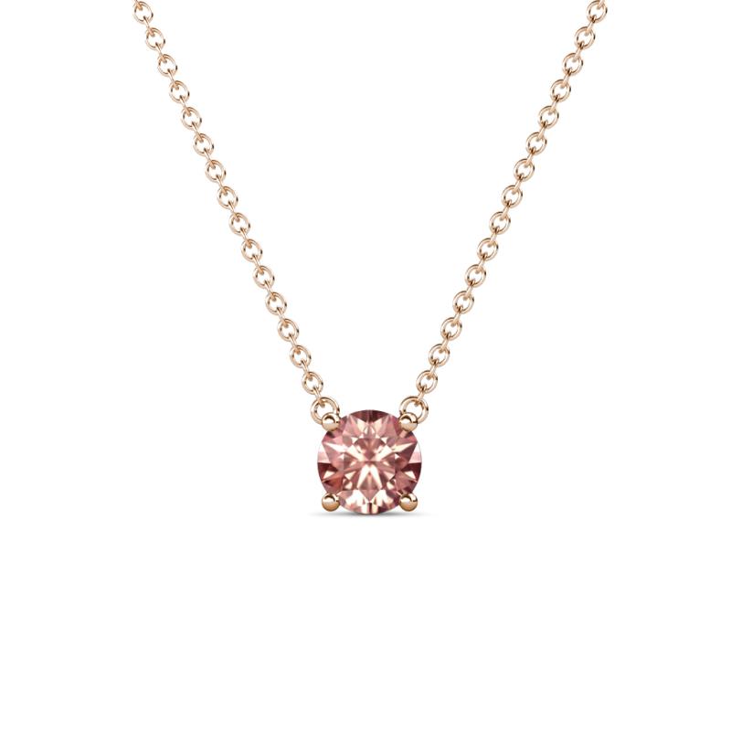 Juliana 5.00 mm Round Morganite Solitaire Pendant Necklace 