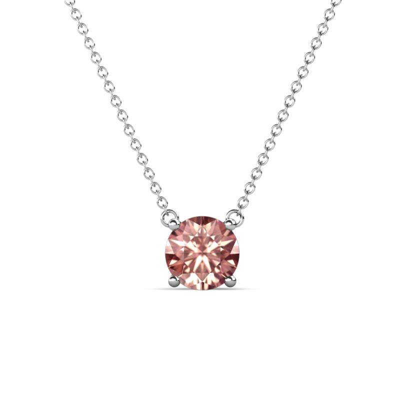Juliana 6.50 mm Round Morganite Solitaire Pendant Necklace 
