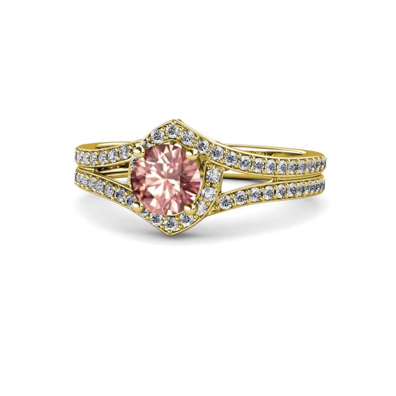 Meryl Signature Morganite and Diamond Engagement Ring 