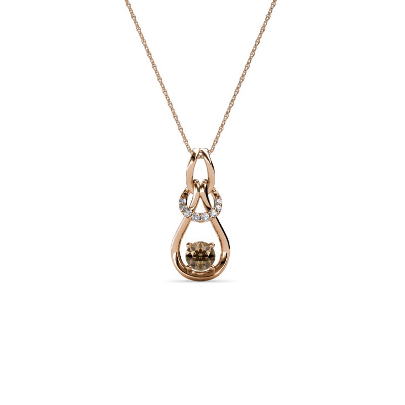 Neoma Smoky Quartz and Diamond Love Knot Slider Pendant 