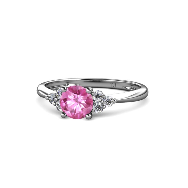 Eve Signature 5.80 mm Pink Sapphire and Diamond Engagement Ring 