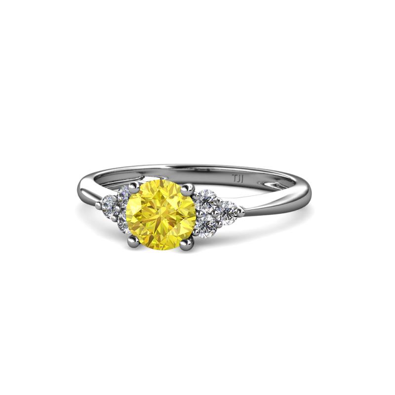 Eve Signature 5.80 mm Yellow Sapphire and Diamond Engagement Ring 