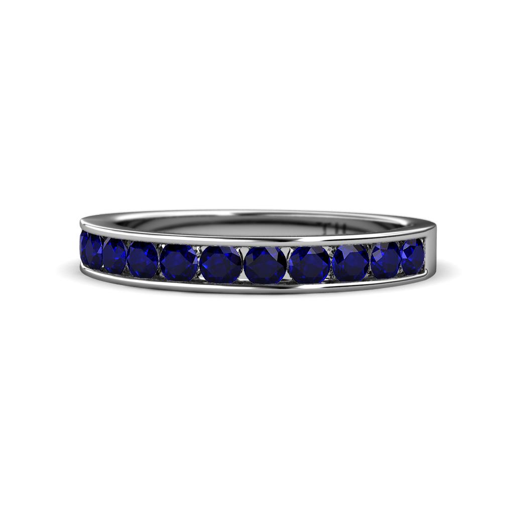 Kathiryn 2.70 mm Blue Sapphire 11 Stone Wedding Band 
