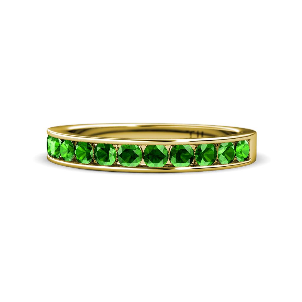 Kathiryn 2.70 mm Green Garnet 11 Stone Wedding Band 