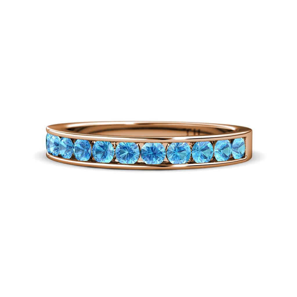 Kathiryn 2.70 mm Blue Topaz 11 Stone Wedding Band 