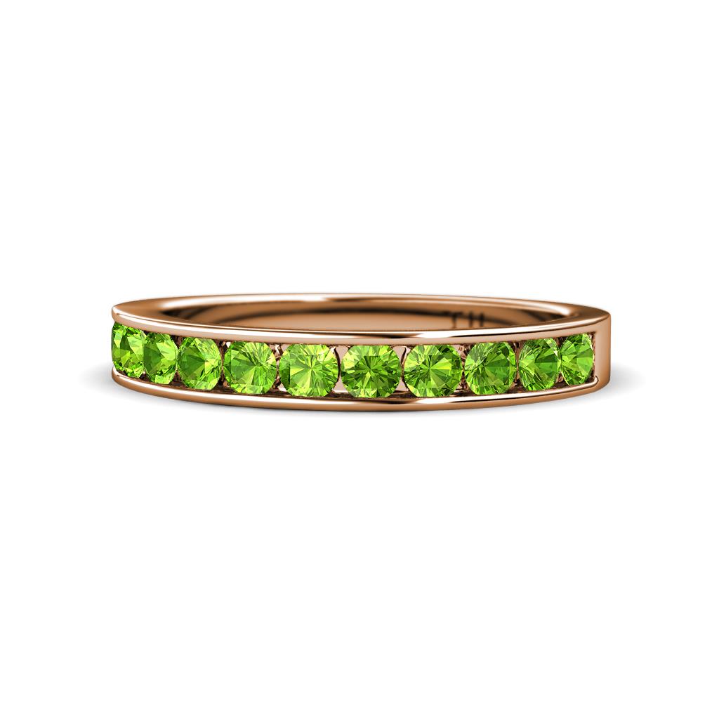 Kathiryn 2.70 mm Peridot 11 Stone Wedding Band 