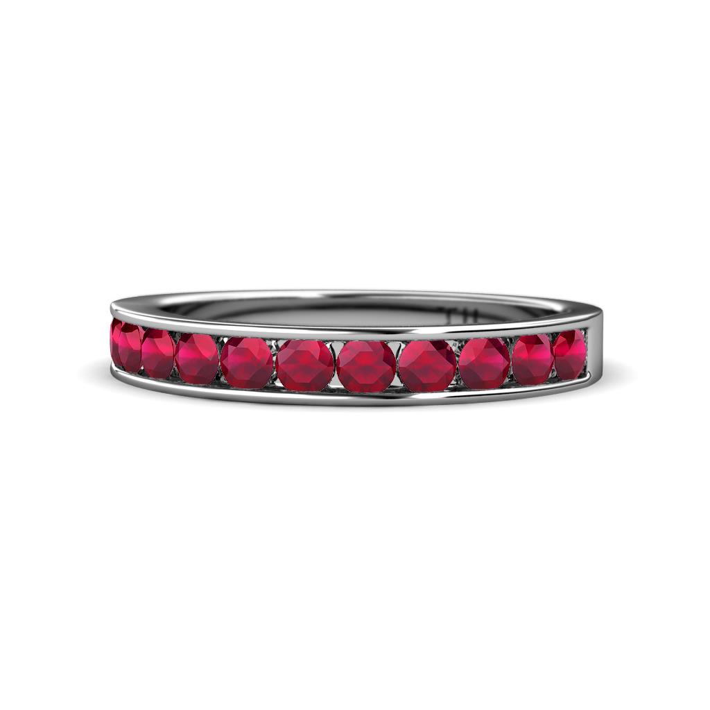 Kathiryn 2.70 mm Ruby 11 Stone Wedding Band 