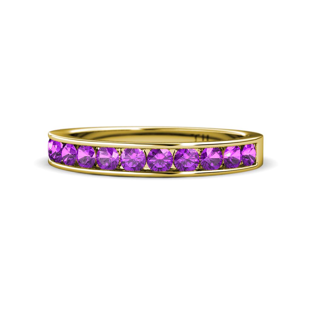 Kathiryn 3.00 mm Amethyst 11 Stone Wedding Band 