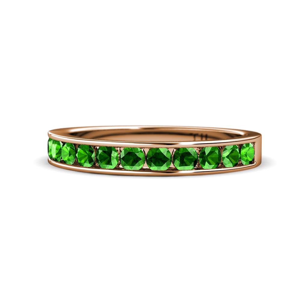 Kathiryn 3.00 mm Green Garnet 11 Stone Wedding Band 