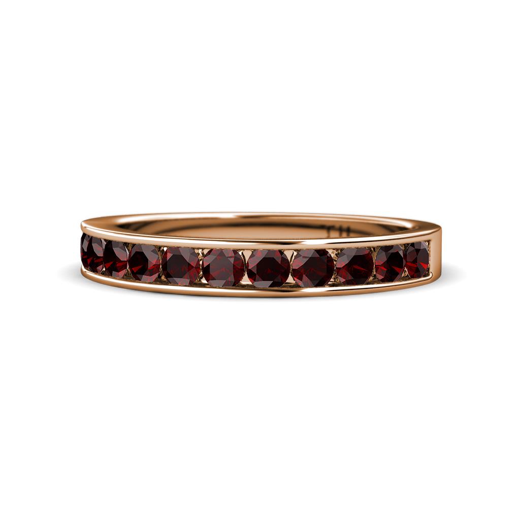 Kathiryn 3.00 mm Red Garnet 11 Stone Wedding Band 