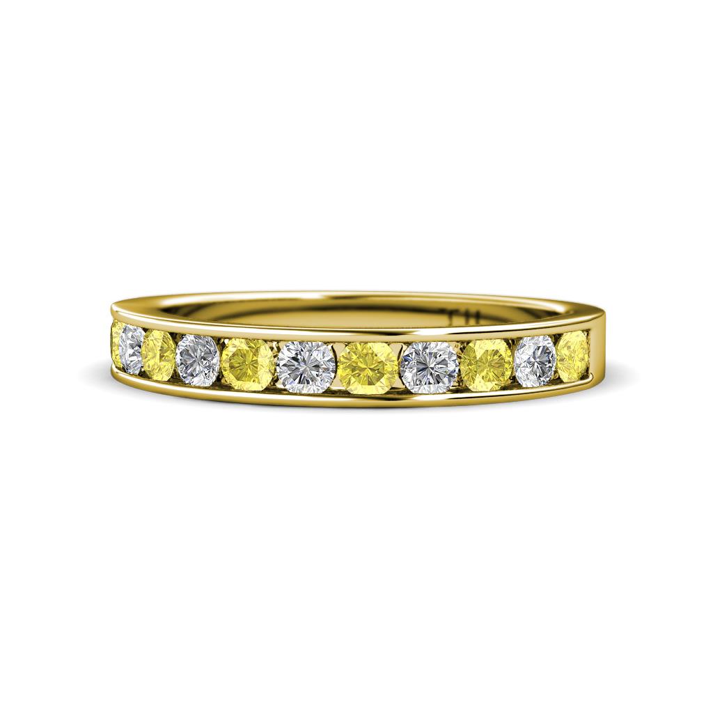 Kathiryn 2.70 mm Yellow Sapphire and Diamond 11 Stone Wedding Band 