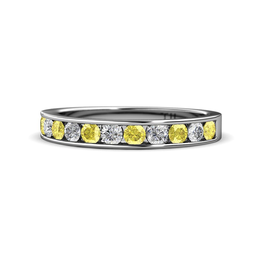 Kathiryn 2.70 mm Yellow Sapphire and Diamond 11 Stone Wedding Band 
